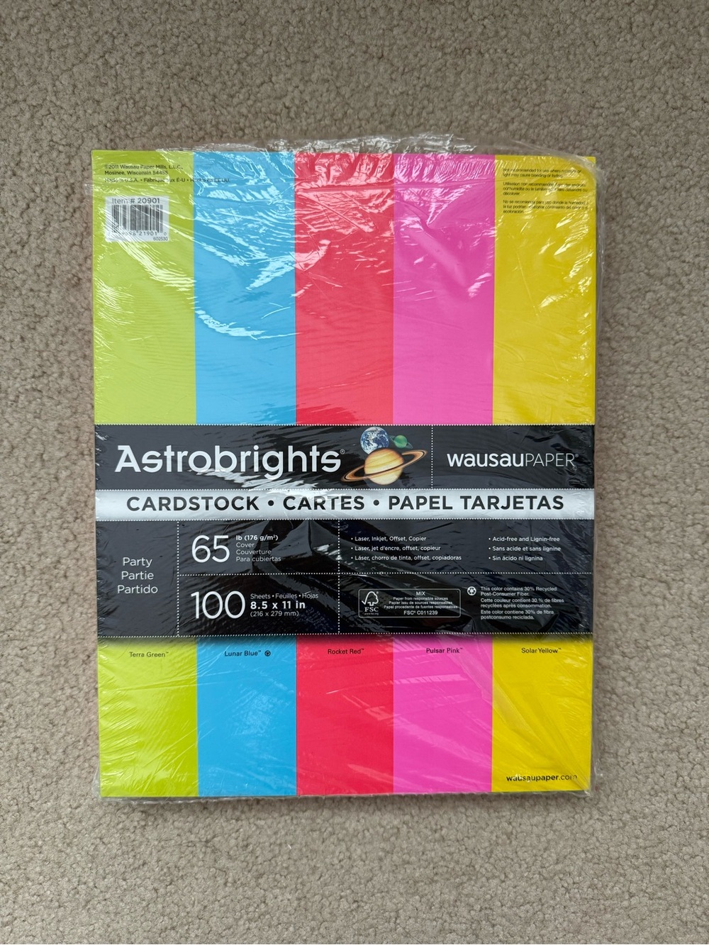 Astrobrights Party Cardstock - Neon Assorted Colors